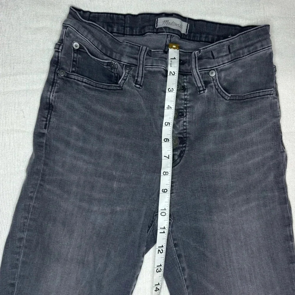 Madewell Cali Demi Boot Black Jeans. Fringed bottoms. 4 Button Fly. - Picture 8 of 11